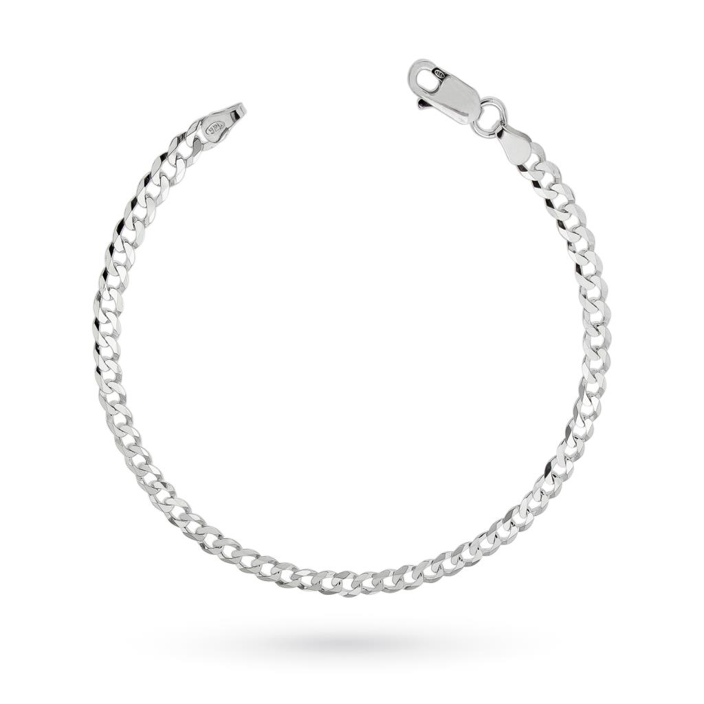 Men's silver curb chain bracelet 20cm - UNBRANDED