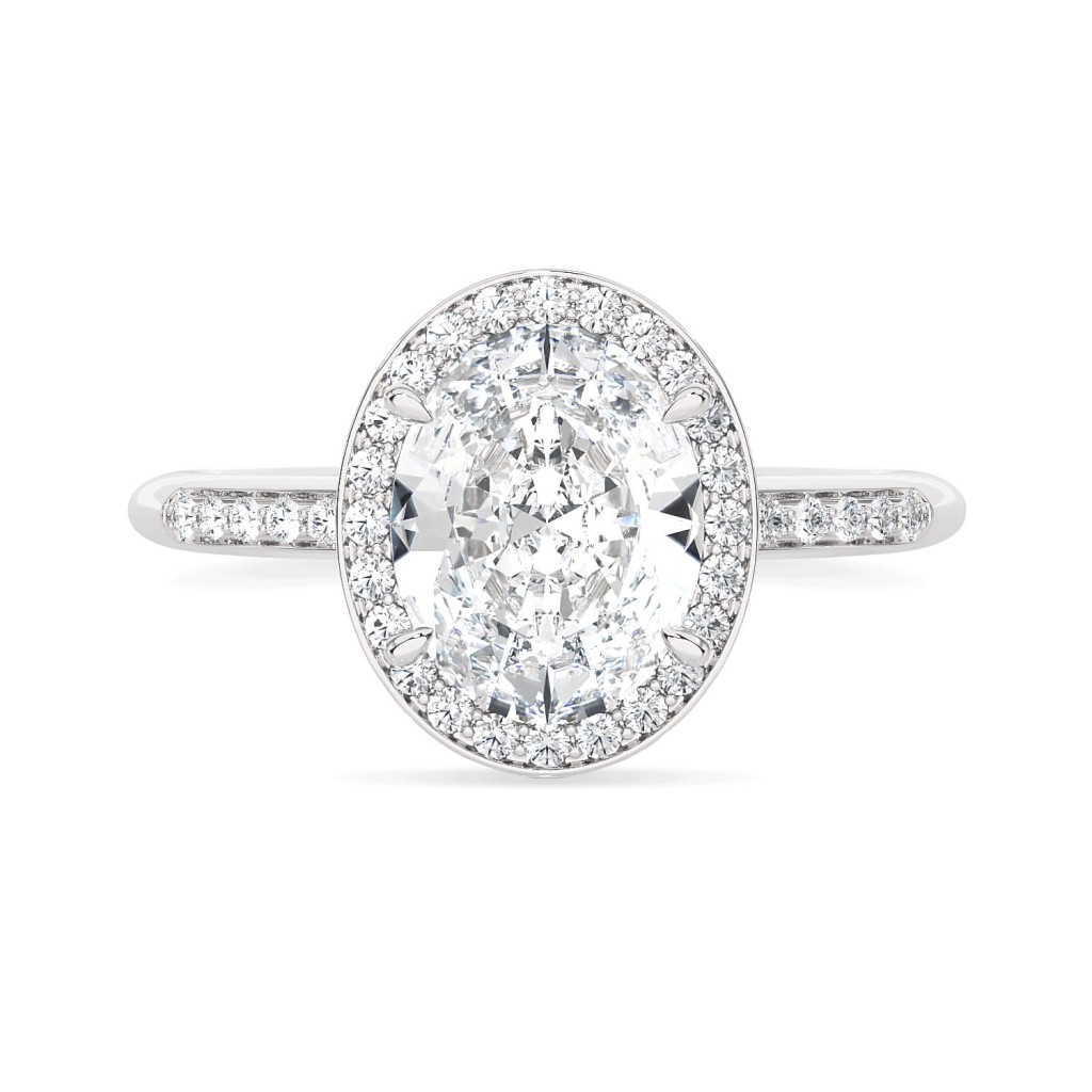  Anello oro bianco con diamanti 0,86 Carati Lab-Grown - AMA