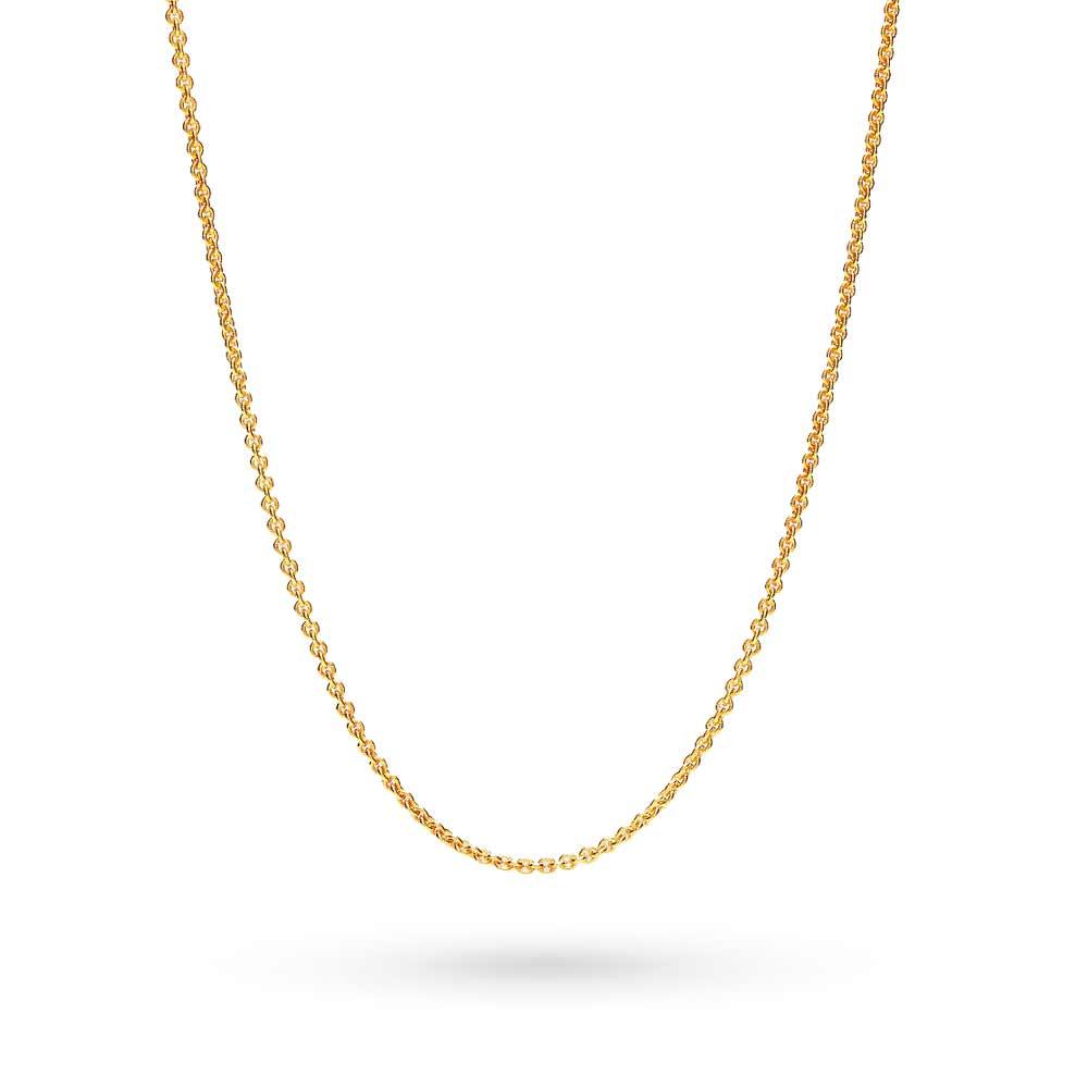 Yellow gold shiny rolo chain 45 cm width 1.20 mm - LUSSO ITALIANO