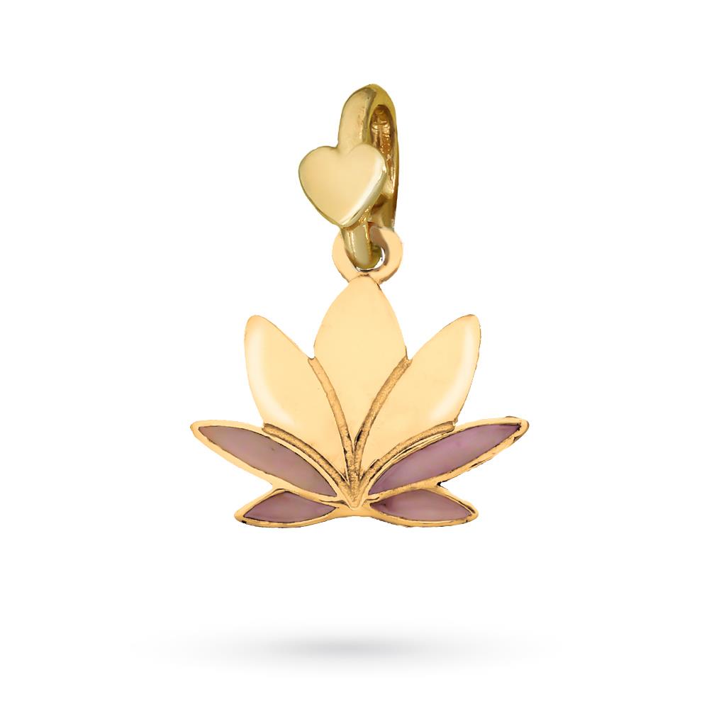 Ciondolo oro 9kt Dodo Mariani Garden Ninfea smaltata - DODO MARIANI