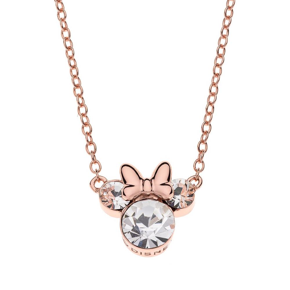 Disney Minnie Kids Necklace Silver 925 White Crystal - DISNEY