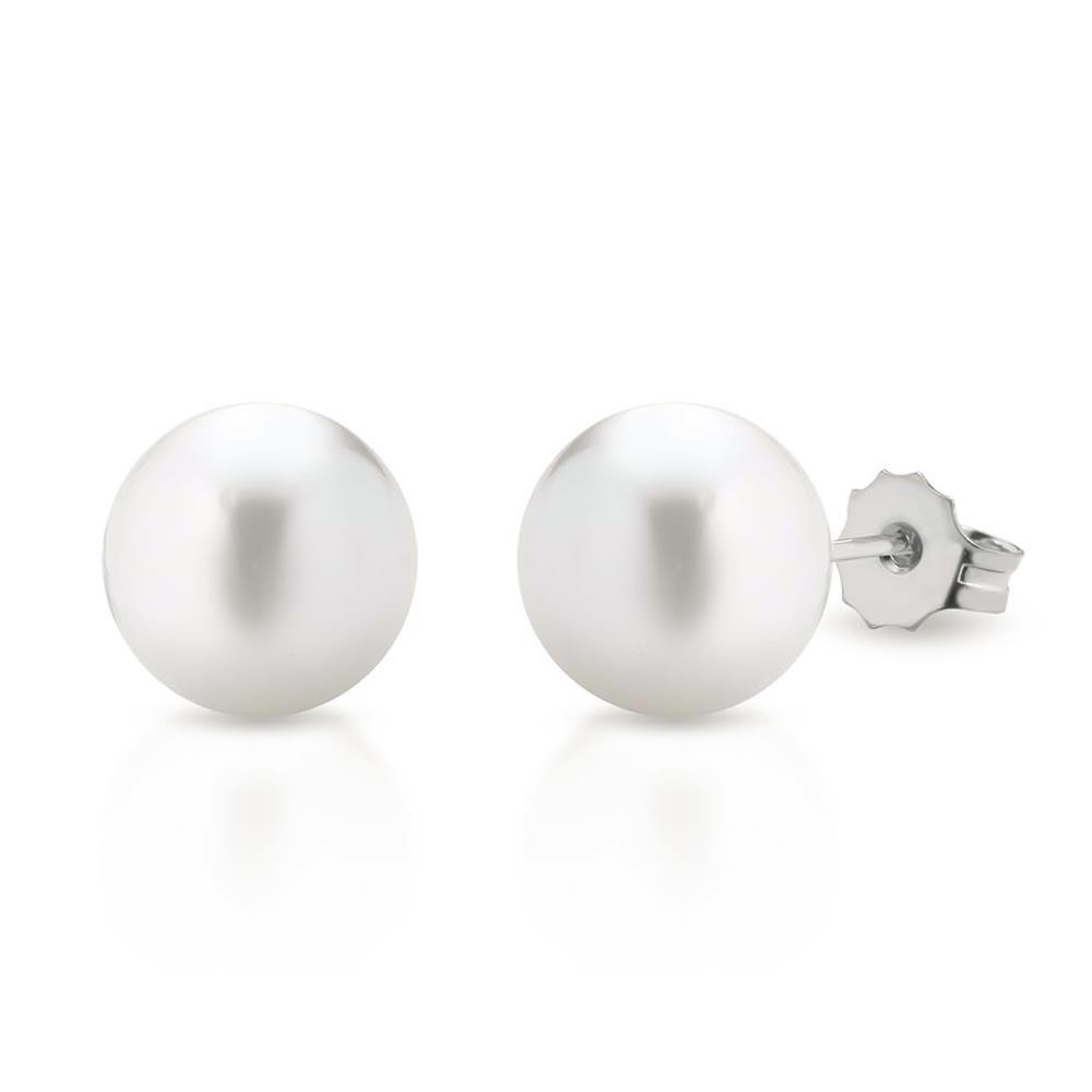 18kt white gold earrings with freshwater cultured pearls - LELUNE