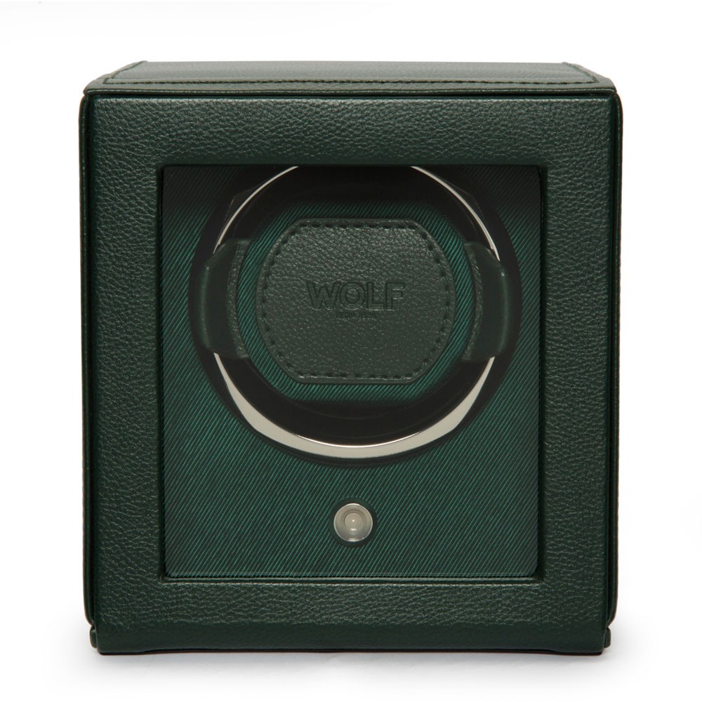  Wolf Single Watch Winder with Cover - Green - WOLF