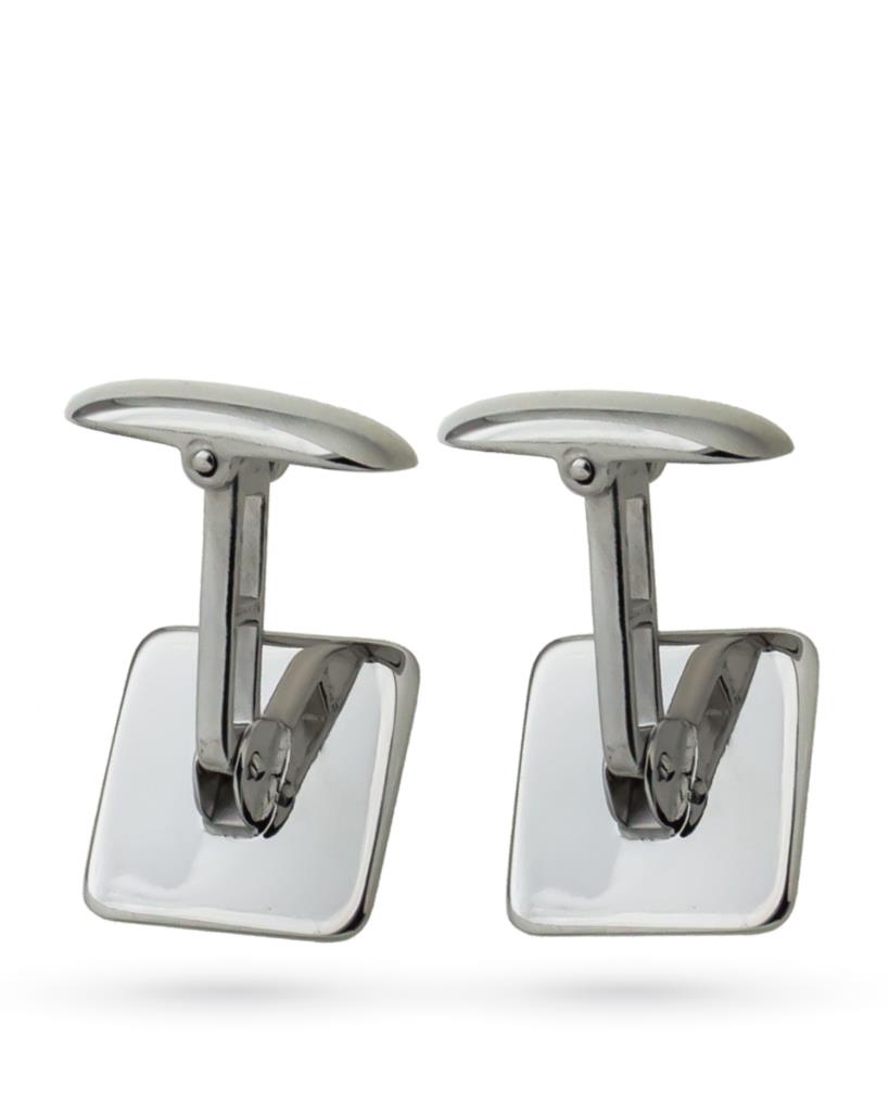  925 sterling silver squares cufflinks with polished surface - LUSSO ITALIANO