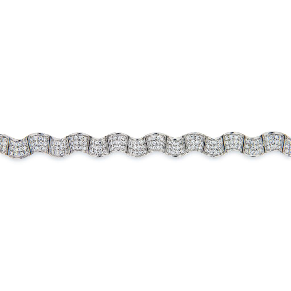  Tennis bracelet diamond waves 18kt white gold 18,5cm - LUSSO ITALIANO