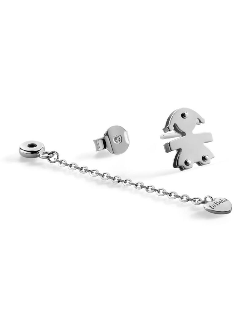  Orecchini leBebe LBB534 Classici bimba cuore pendente oro bianco - LE BEBE