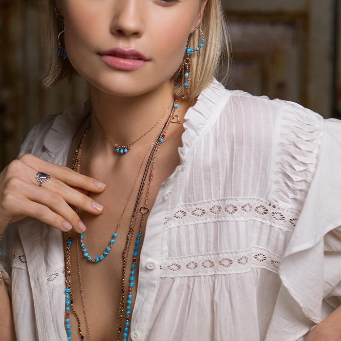  Long turquoise necklace Maman et Sophie GHTURPSL - MAMAN ET SOPHIE