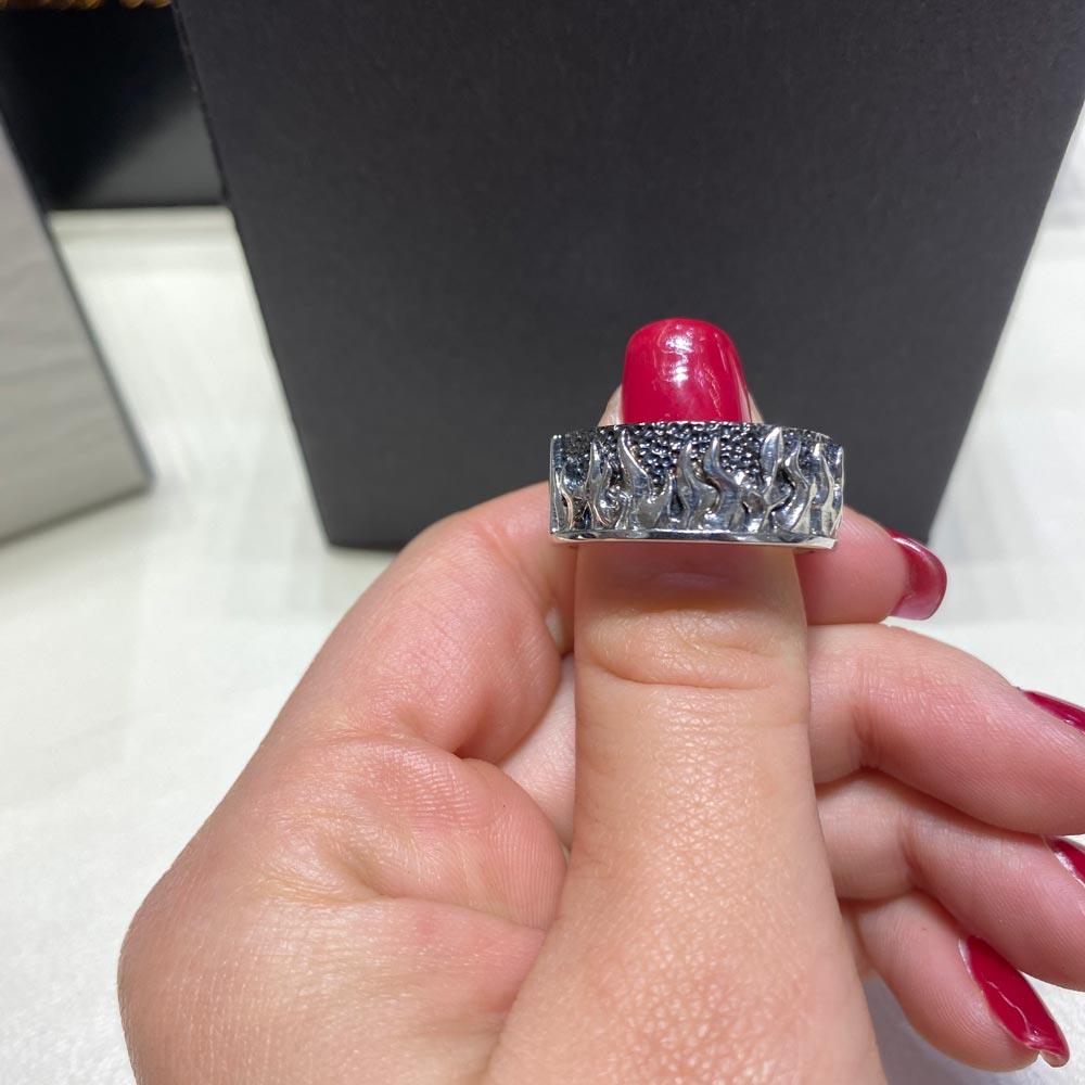  Anello da uomo argento motivo fiamme - ZANCAN