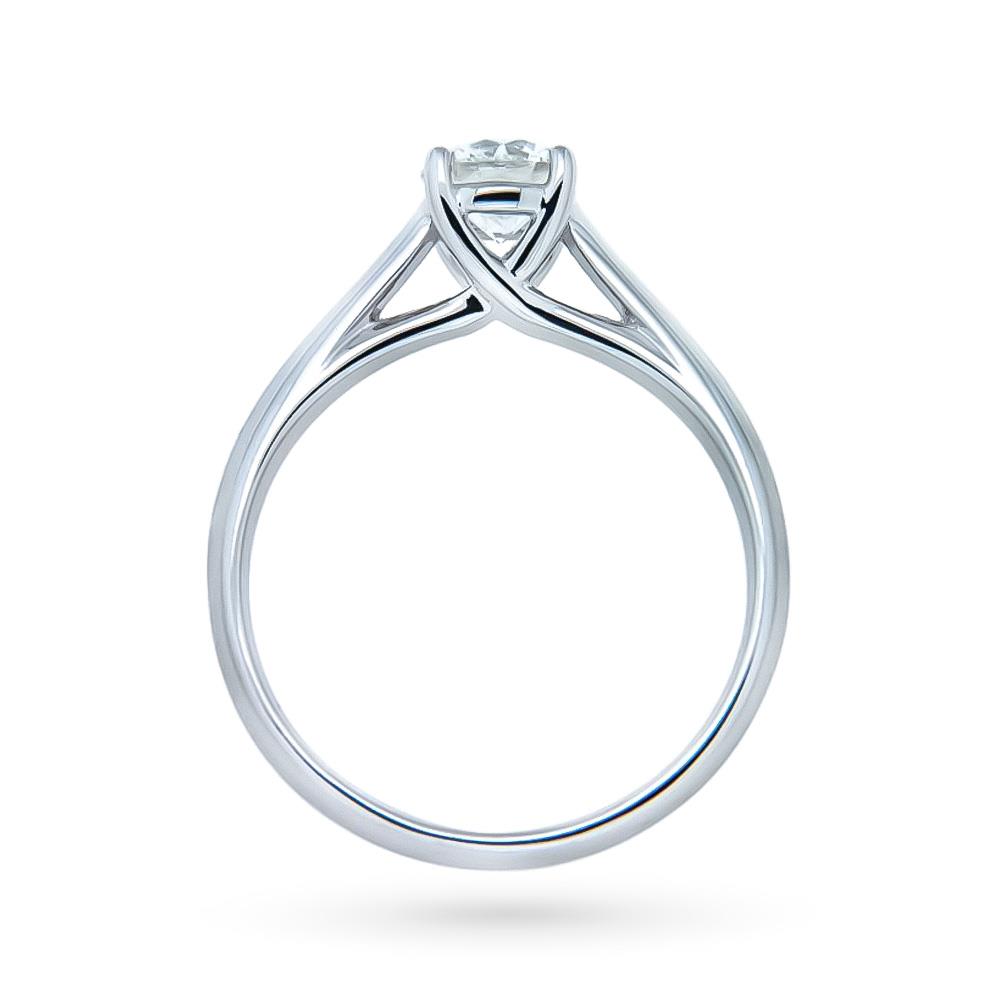  18kt white gold solitaire ring with diamond ct 0,61 G VVS1 Ideal Cut - CICALA
