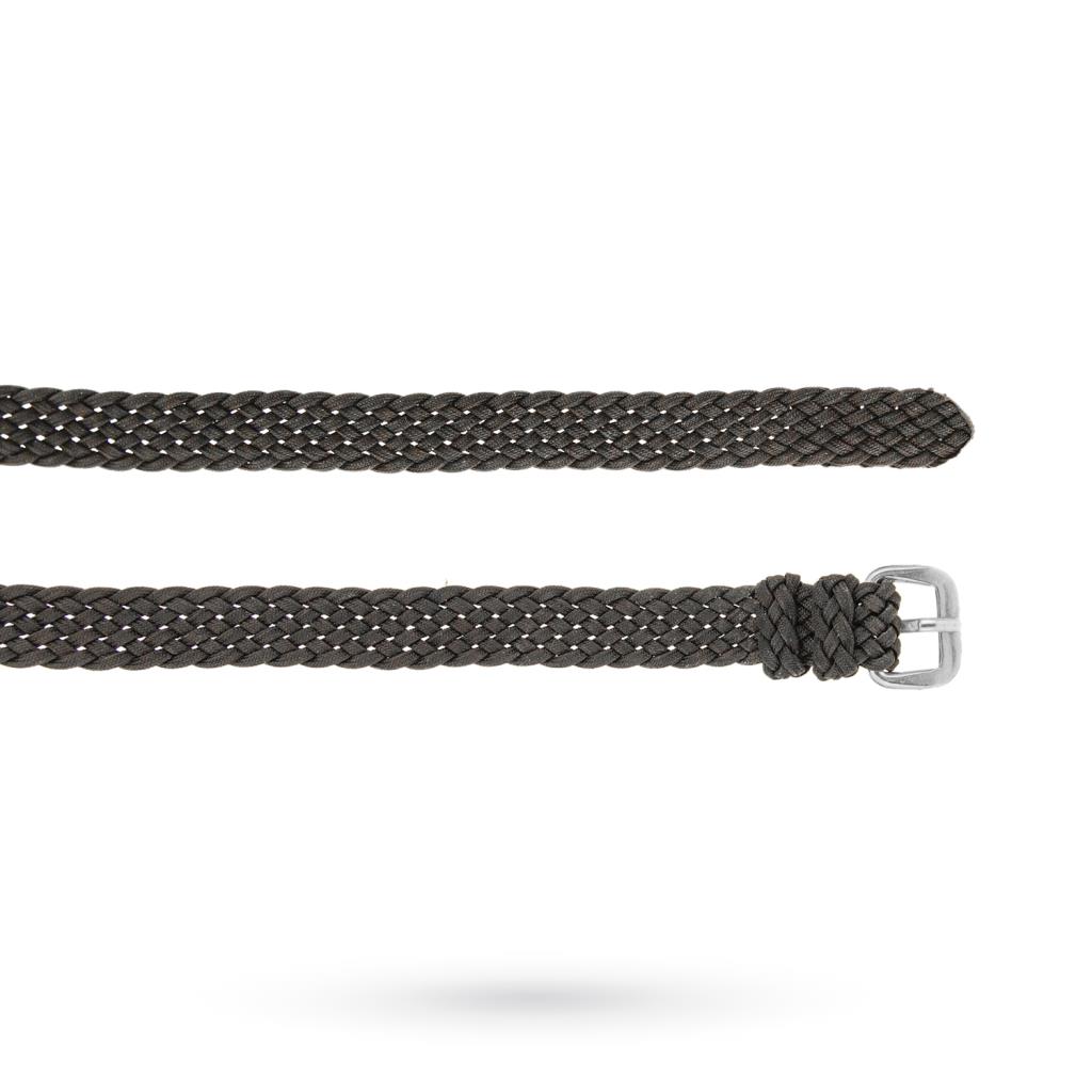 Cinturino tessuto nylon nero fibbia acciaio 8mm - 