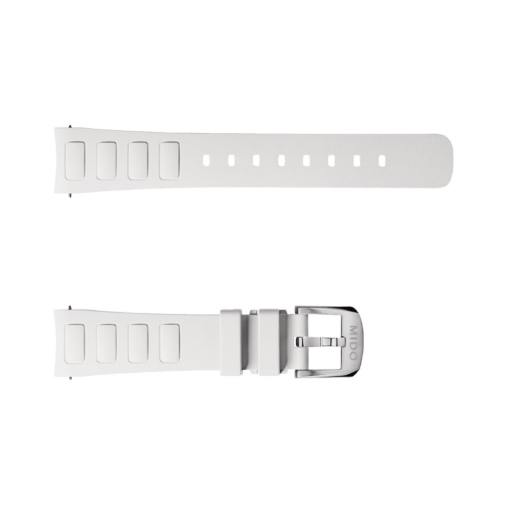 Cinturino Mido Multifort TV 35 gomma bianco 18mm - MIDO