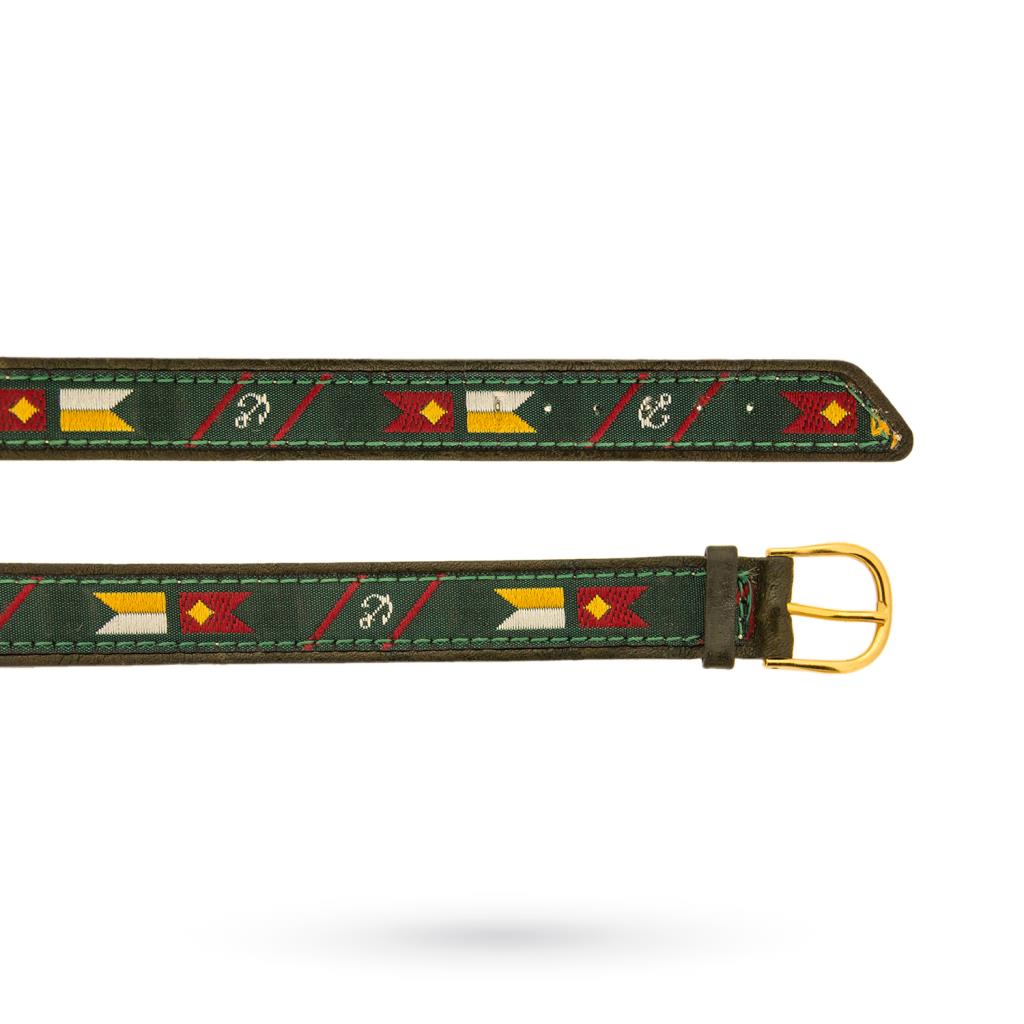 Cinturino pelle e tessuto trama marinara 14mm - 