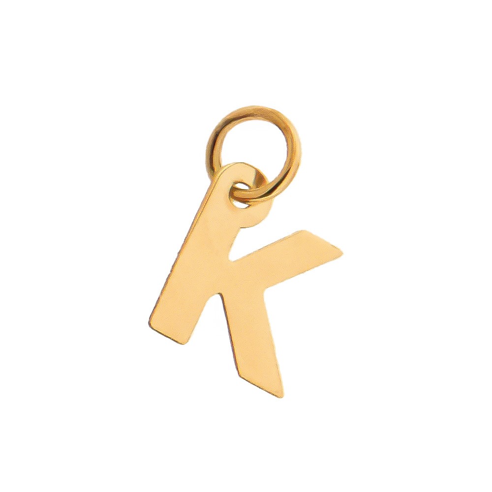 Ciondolo iniziale K in stampatello h 7,00 mm oro giallo - CICALA