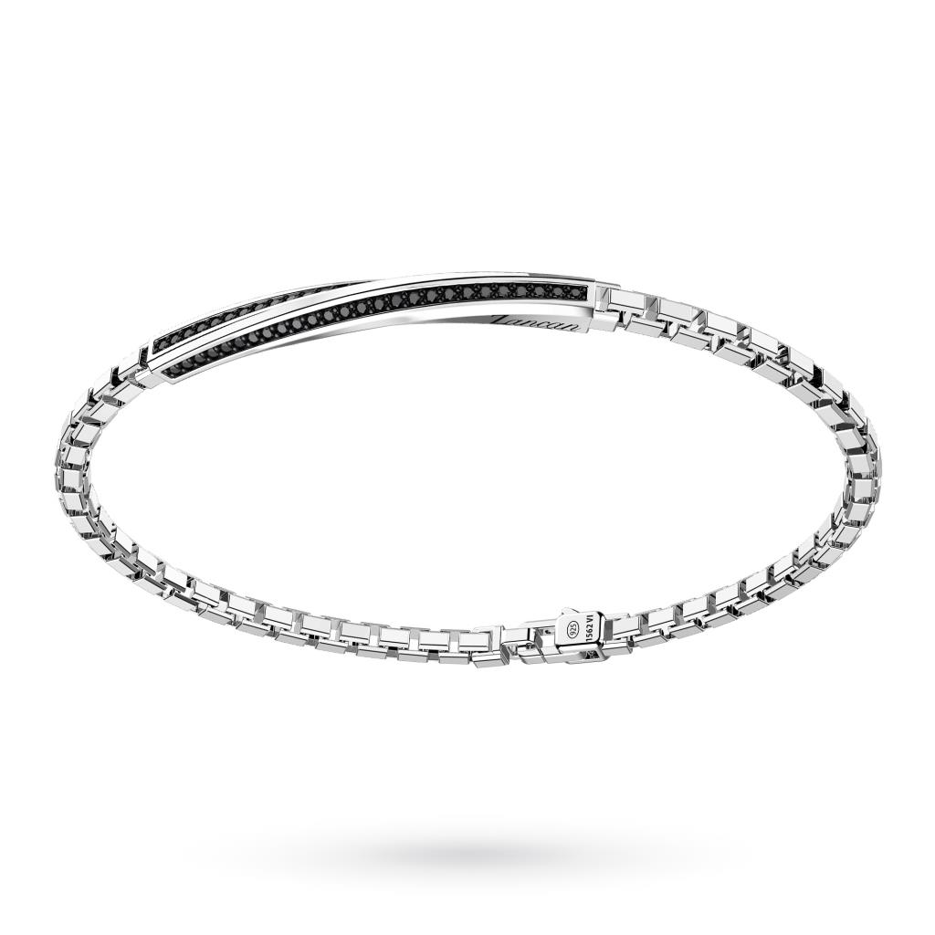 Zancan EXB731 bracelet in silver with black plate and spinels - ZANCAN