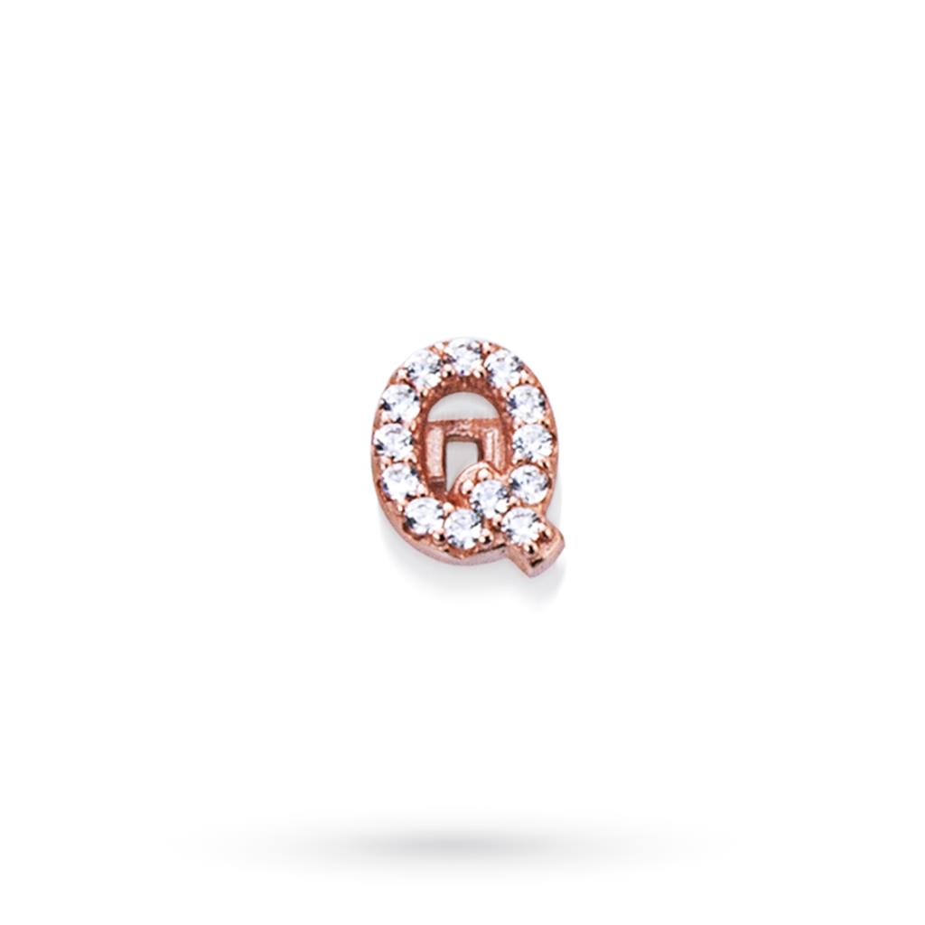 Component letter Q in pink silver with sapphires - MARCELLO PANE