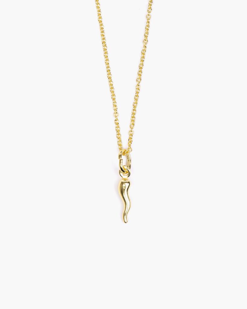 Shiny horn pendant necklace in 925 gold-plated silver - NOVE25