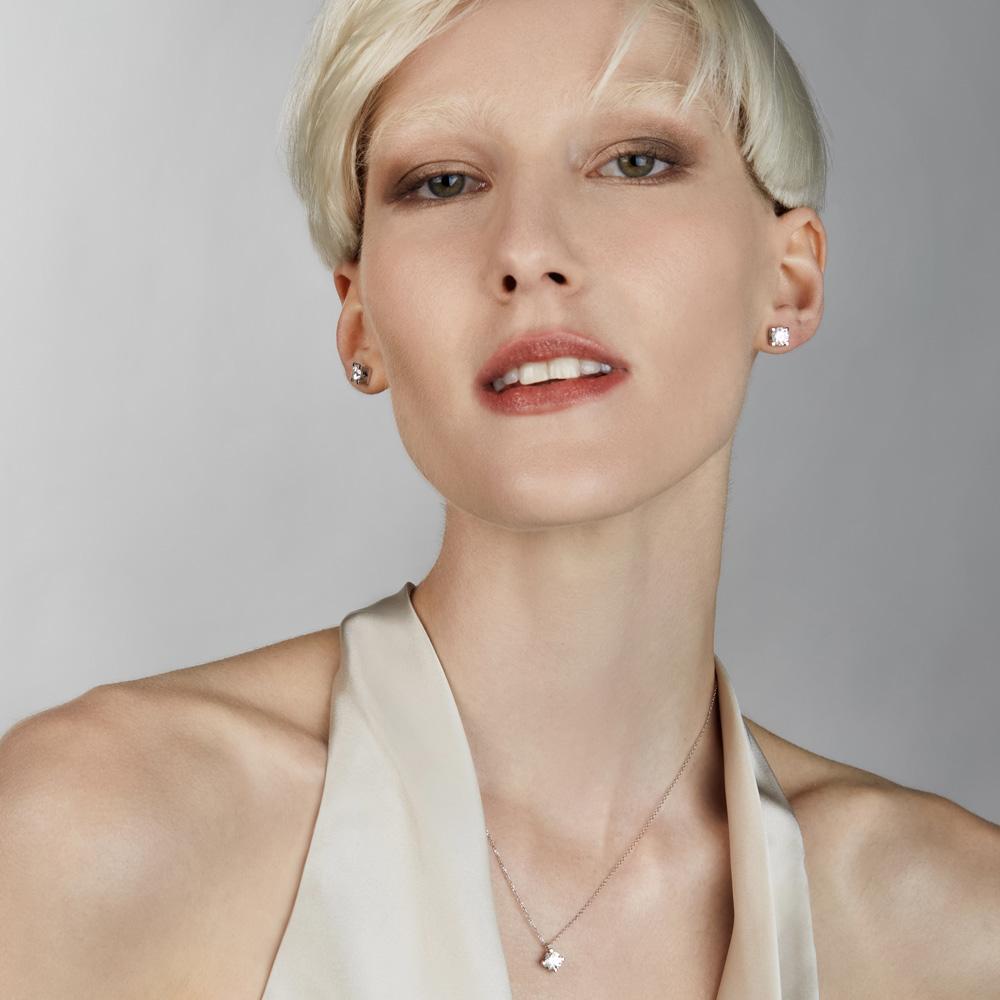  Girocollo Punto Luce Oro Bianco E Diamante ~1,5 Carati Lab-Grown - AMA