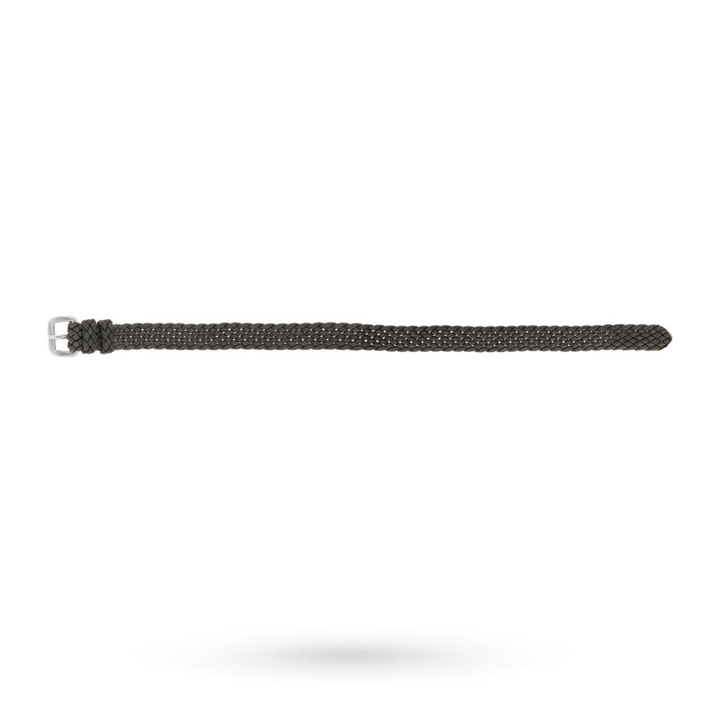  Cinturino tessuto nylon nero fibbia acciaio 8mm - 