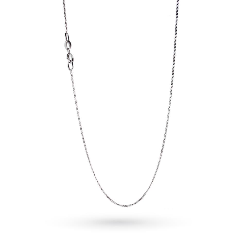 18kt white gold groumette chain &Oslash;0,7mm 45cm - LUSSO ITALIANO