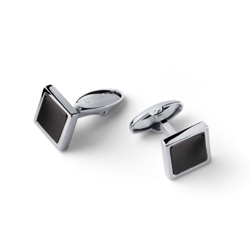 Gemelli quadrati in argento con onice nera - UNOAERRE