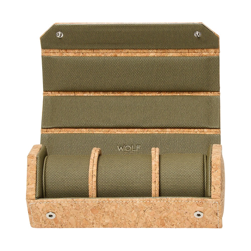  Rotolo porta orologi triplo esagonale con capsula - Sughero naturale - WOLF