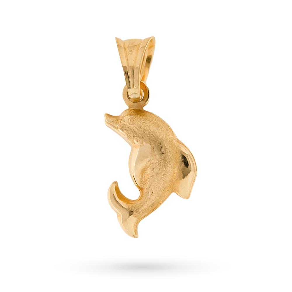 Ciondolo delfino oro giallo 18kt lucido satinato - UNBRANDED