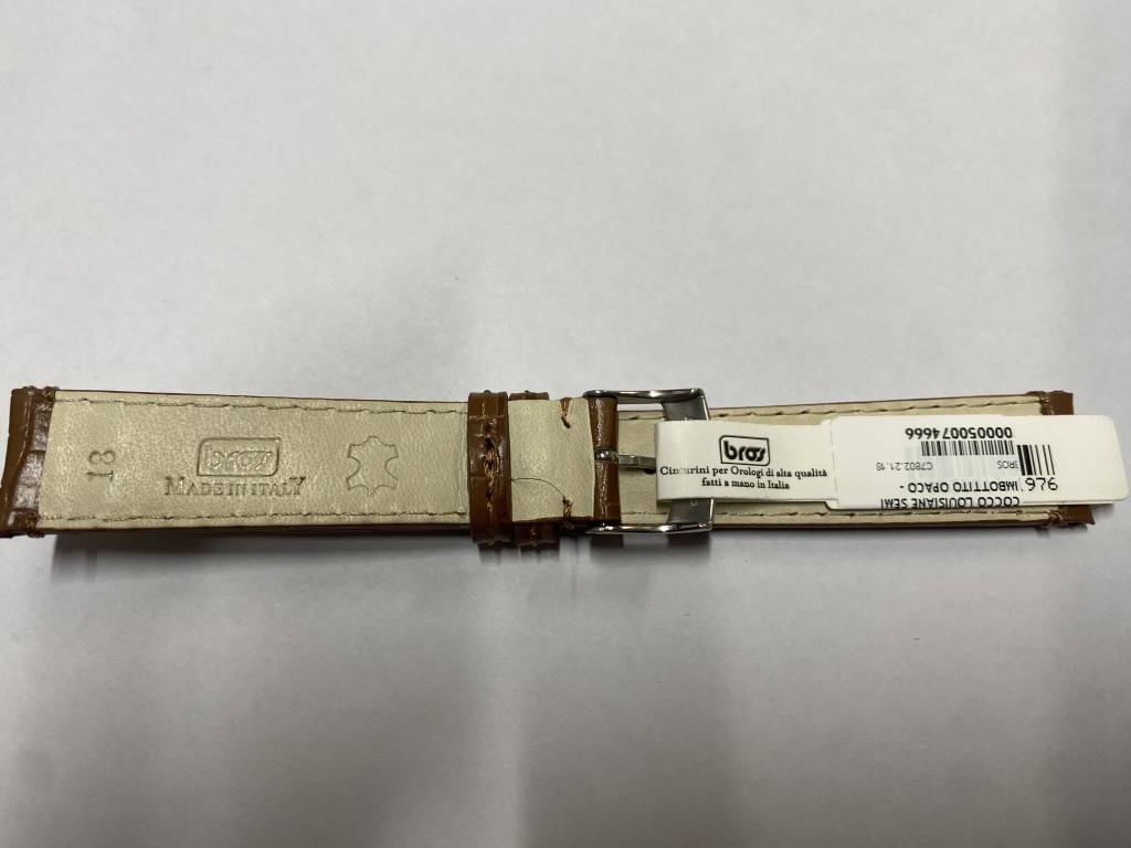 Cinturino coccodrillo Brasile nero lucido 18-14mm - BROS