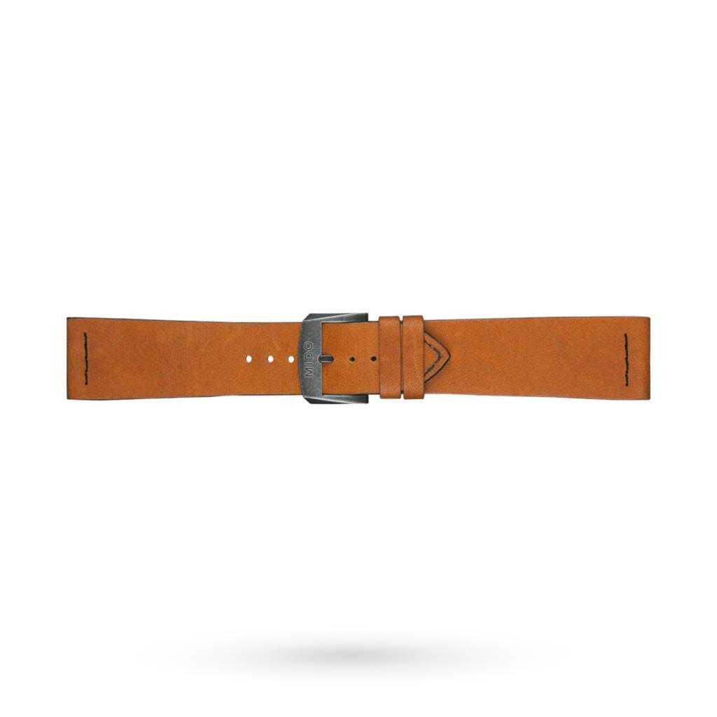 Mido honey leather strap 23mm PVD steel buckle - MIDO