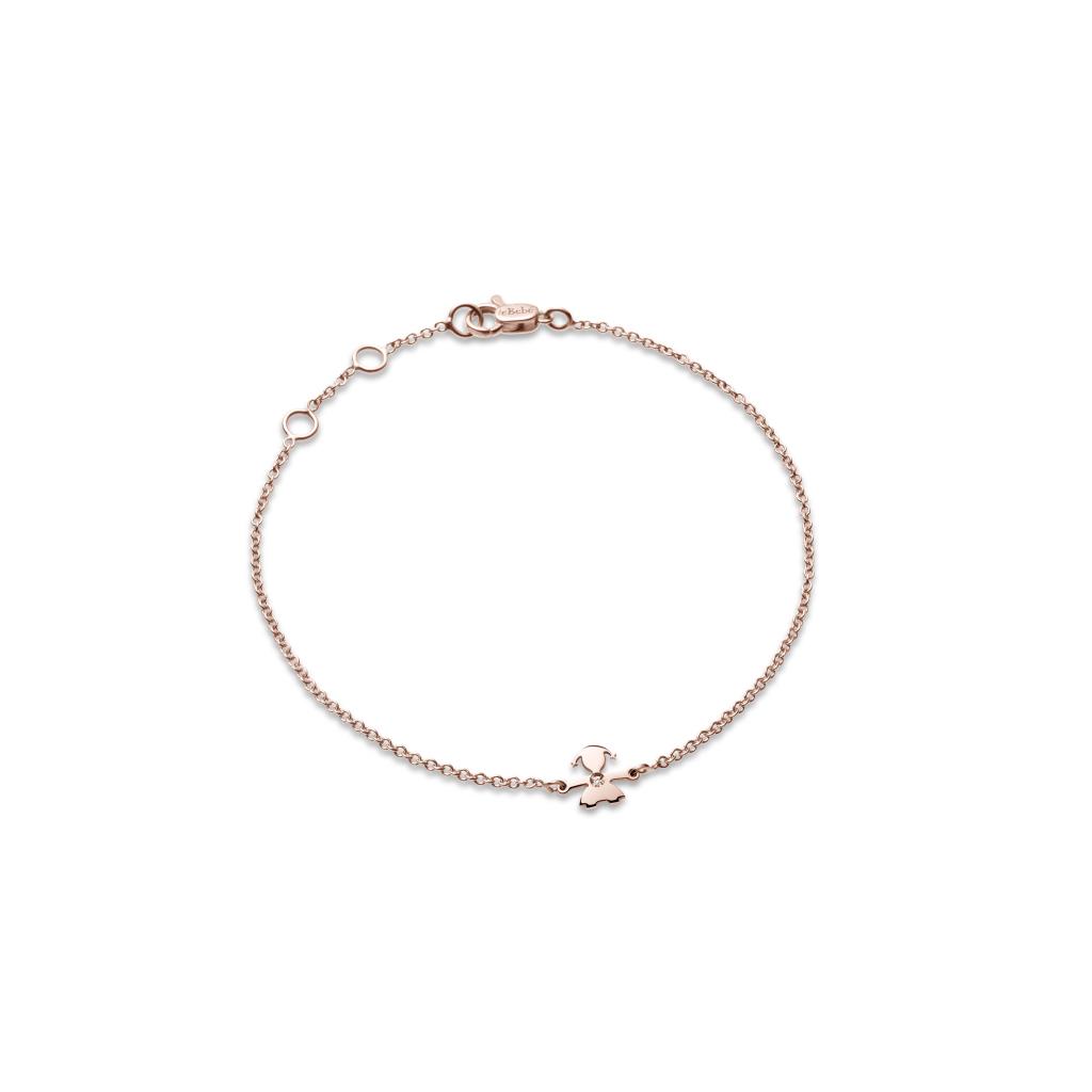18kt rose gold bracelet with girl and diamond - LE BEBE