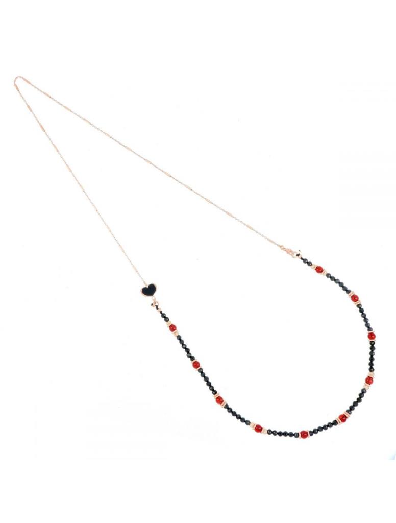 Choker necklace with black spinels and carnelian - MAMAN ET SOPHIE