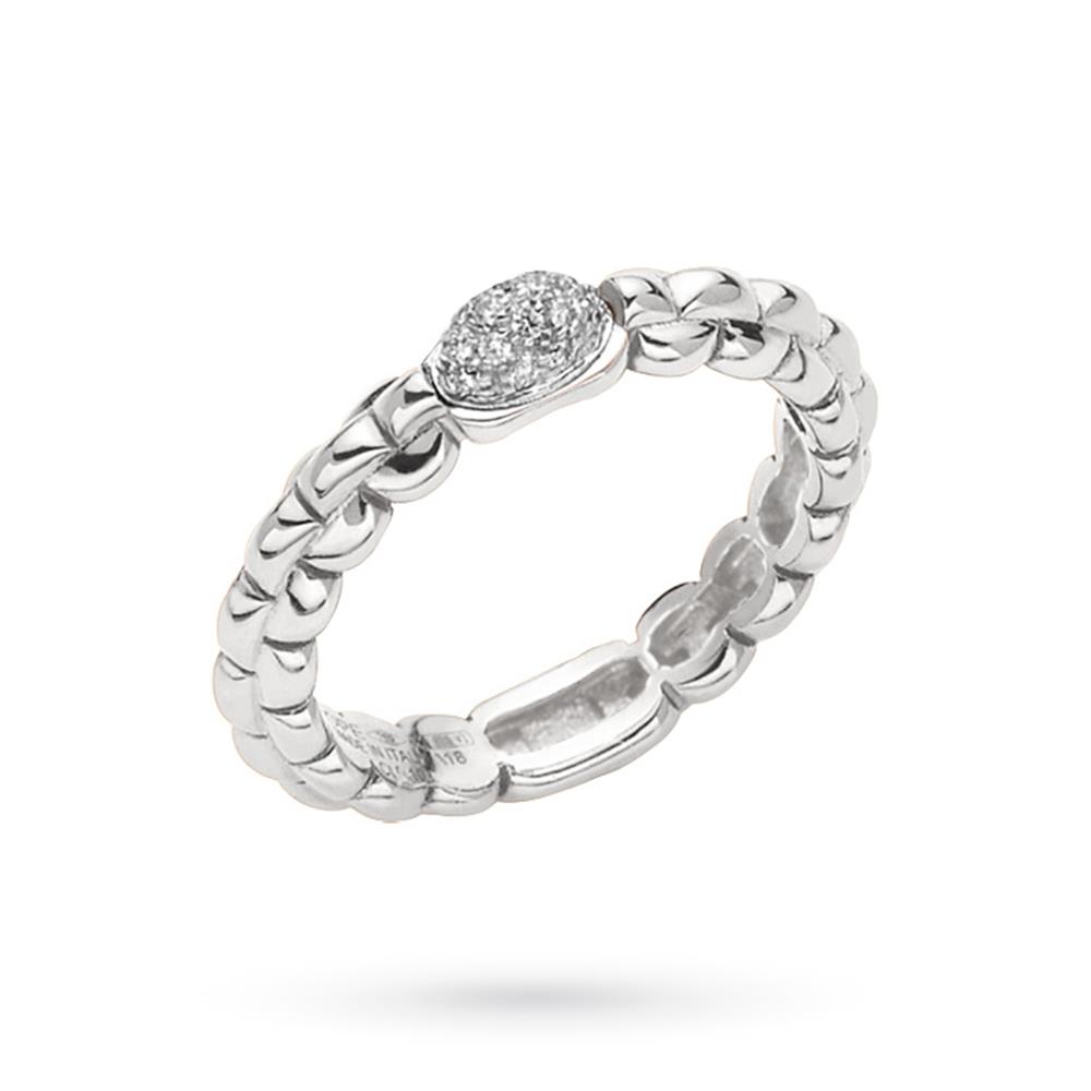 FOPE ring AN730 PAVE white gold oval element diamonds - FOPE