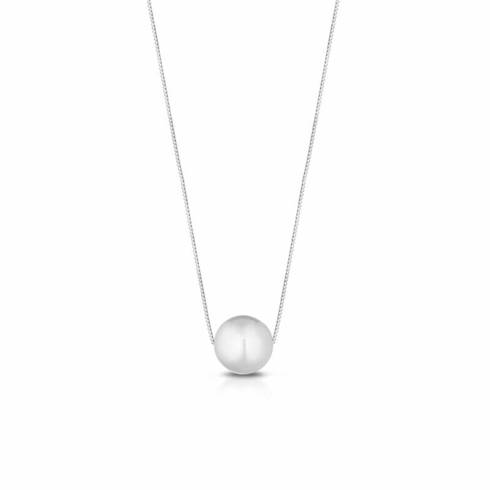 Collana in oro bianco con perla passante &Oslash;13mm - LUSSO ITALIANO