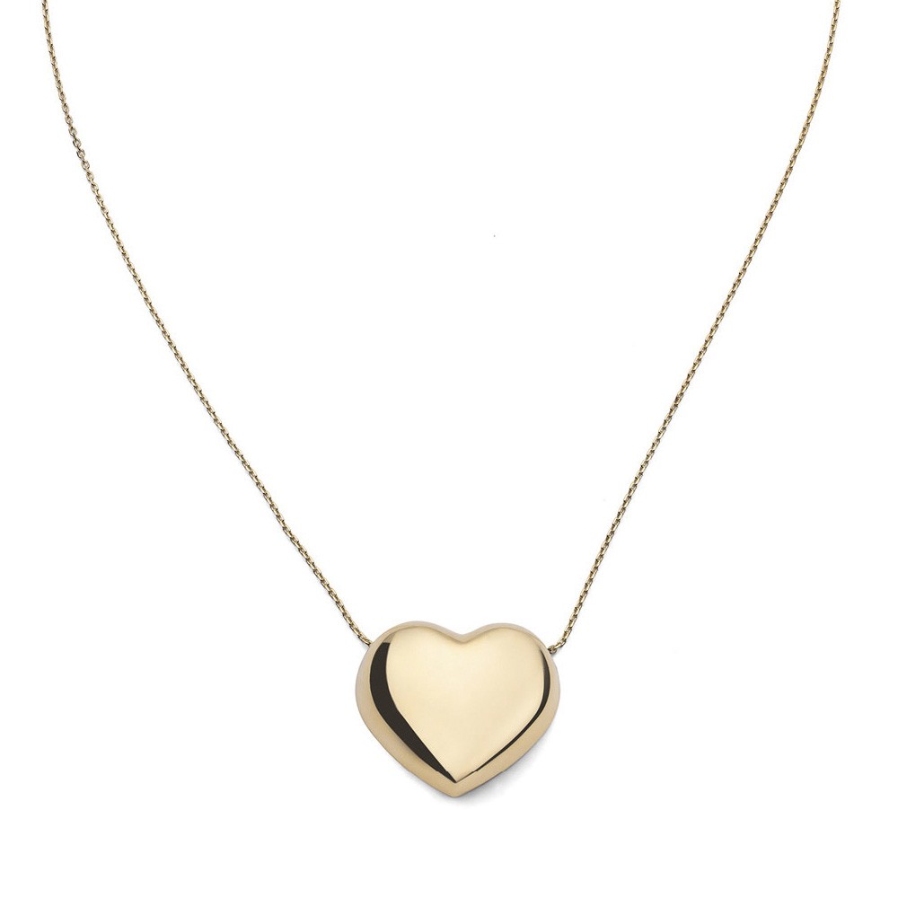 Collana Unoaerre 6624 in argento dorato con cuore grande - UNOAERRE