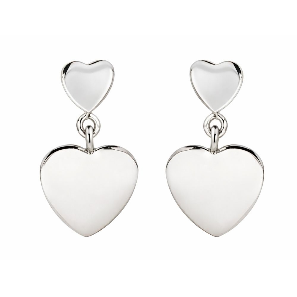 Orecchini oro bianco 18kt con cuori pendenti  - LUSSO ITALIANO