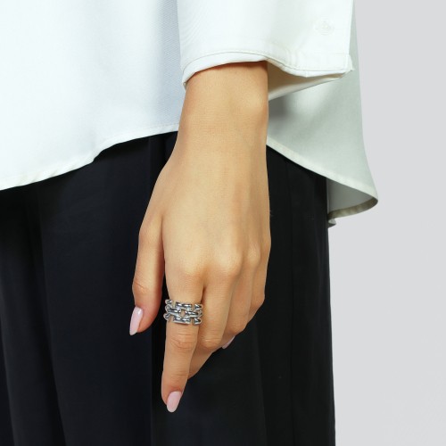 Anello in argento 925 con catena Panthere - UNOAERRE