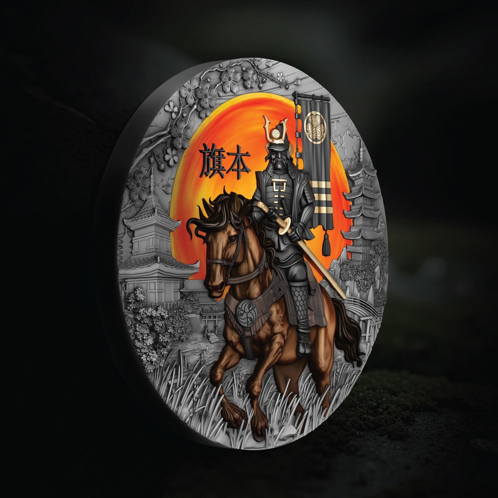  Hatamoto The Warrior's Path 2 Oz Argento 5$ Niue 2025 - T&S COIN