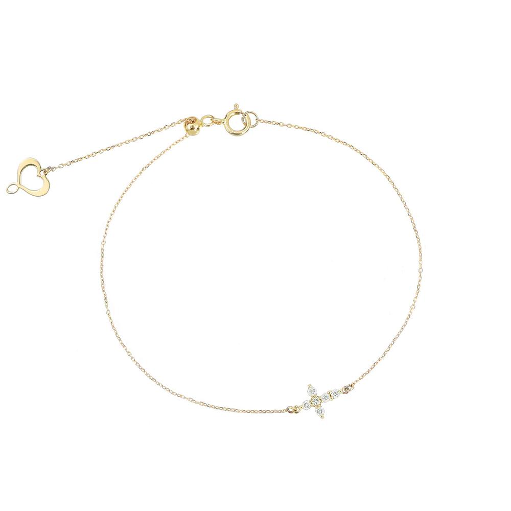 Bracciale 18Kt Brillando Croce Bianca - MAMAN ET SOPHIE