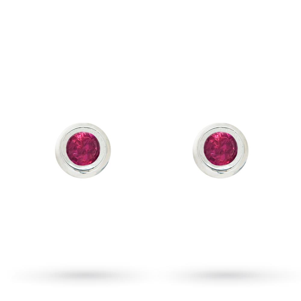 18kt white gold ruby hole cover earrings - QUAGLIA