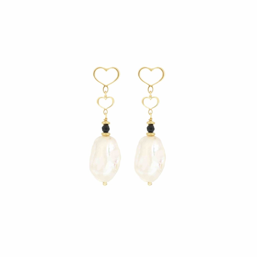 Spinel &amp; Pearl Stud Earrings Maman et Sophie - MAMAN ET SOPHIE