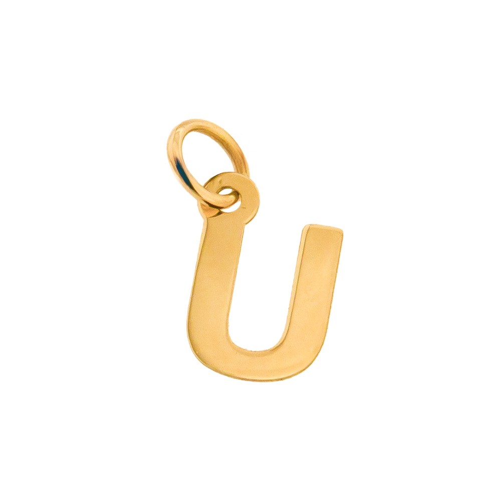 Ciondolo iniziale U in stampatello h 7,00 mm oro giallo - CICALA