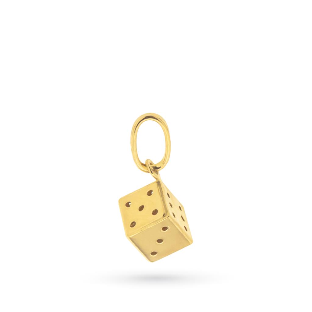 18kt yellow gold charm with cube - LUSSO ITALIANO