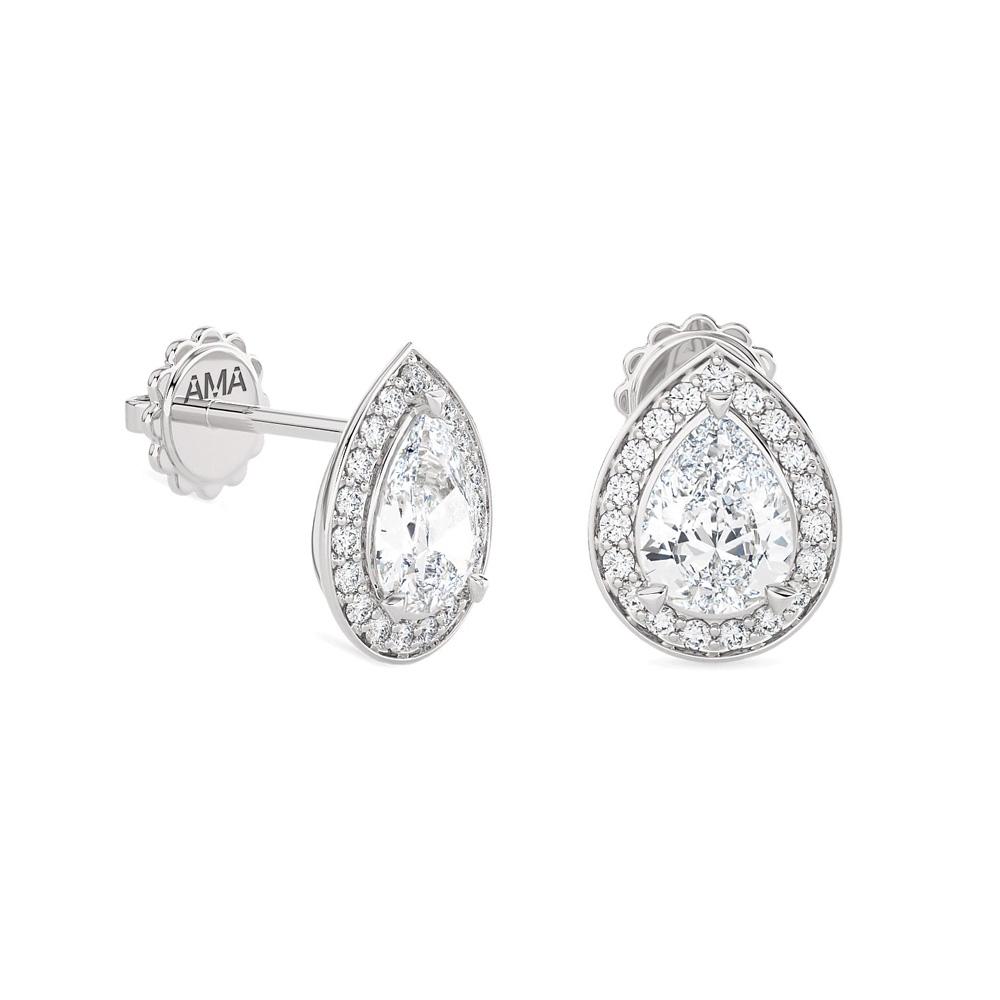 Orecchini oro bianco con diamanti 1,20 Carati Lab-Grown - AMA