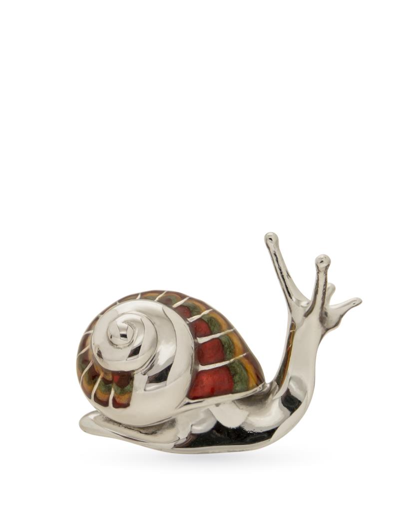 Lumaca media Soprammobile Moderno Medio argento 925 smalto - SATURNO