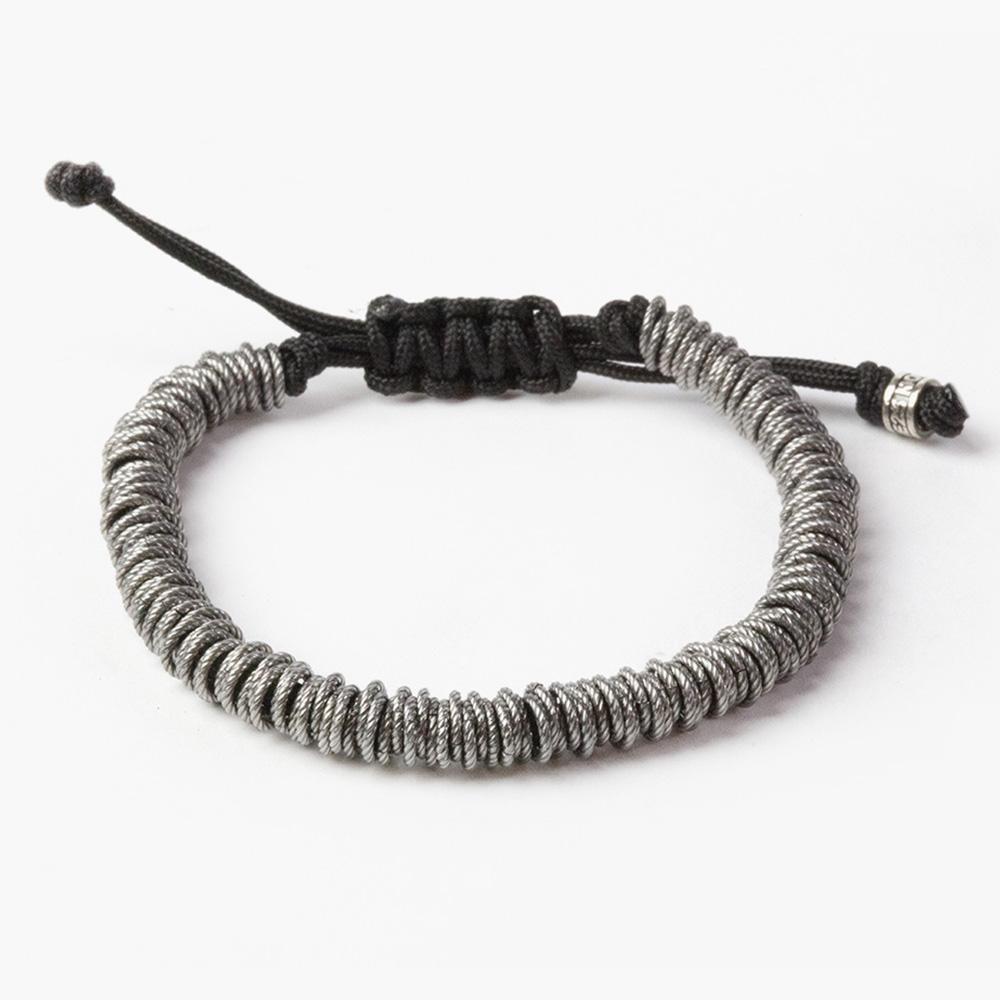 Nove25 polished burnished silver torchon rope bracelet - NOVE25