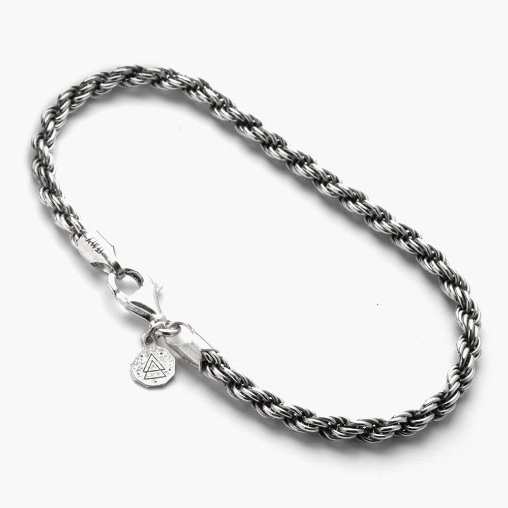 Bracciale corda 080 argento brunito lucido Nove25 - NOVE25