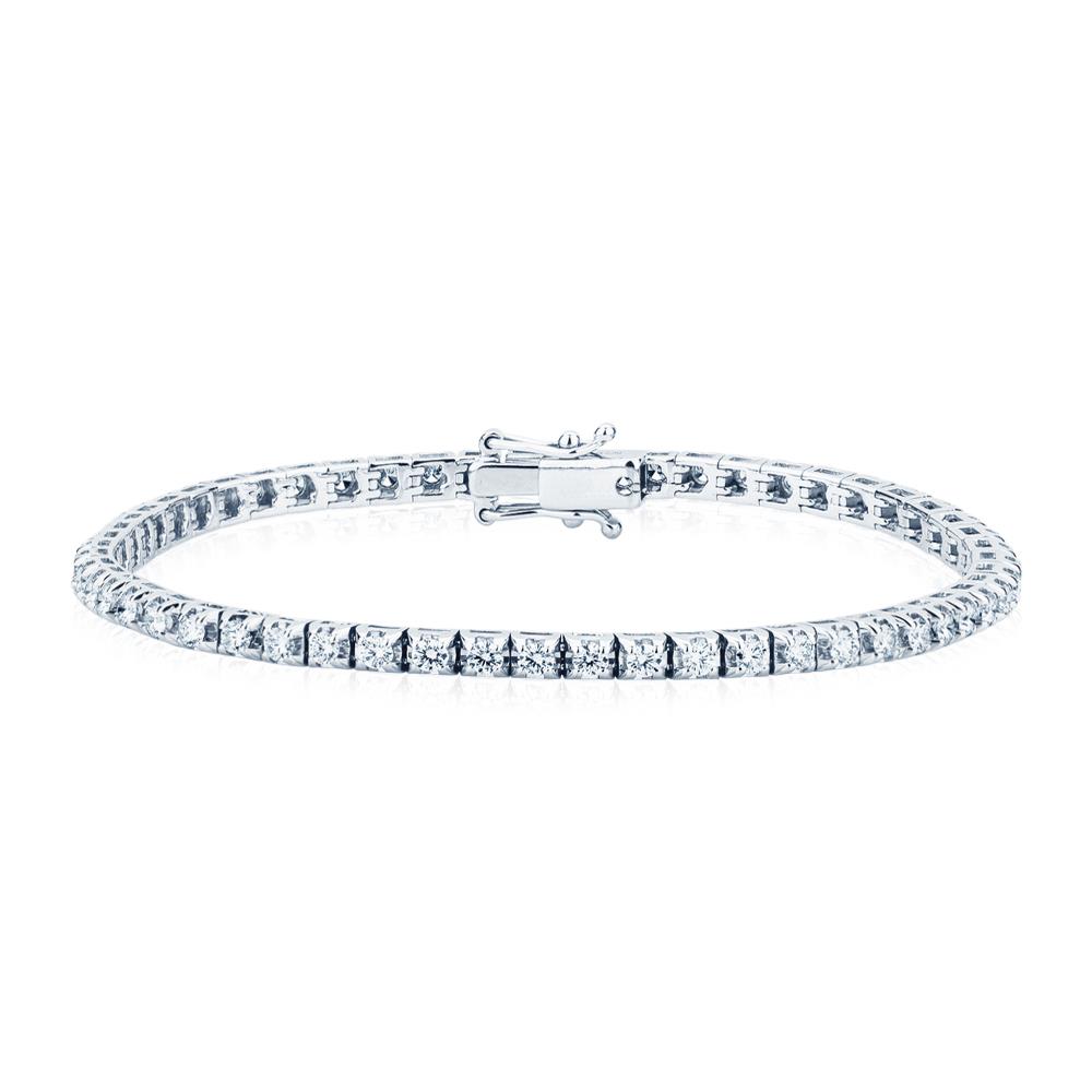 Bracciale Tennis Oro Bianco 18kt Con Zirconi - Gioiello Made In Italy