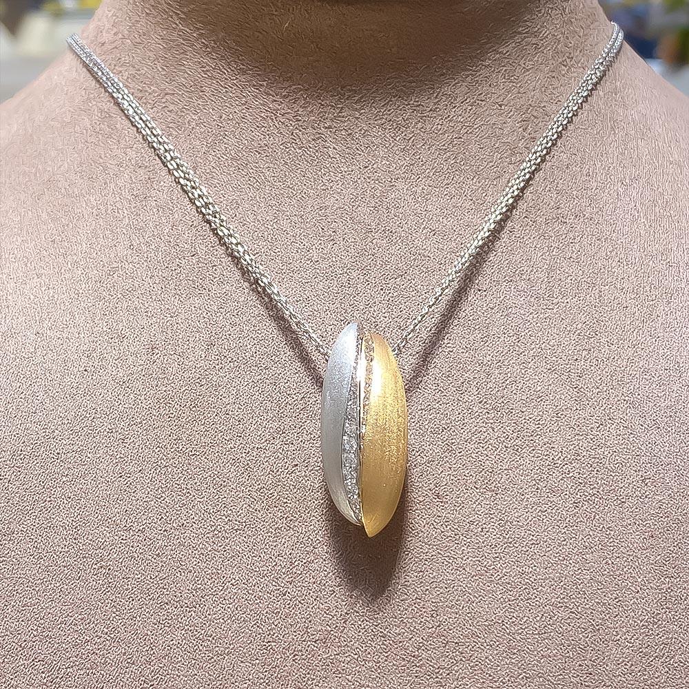  Girocollo Giorgio Visconti pendente bicolore diamanti 0,65ct - GIORGIO VISCONTI