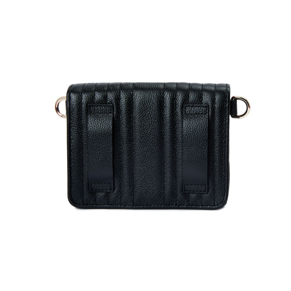  Mini borsa con cinturino da polso e cordino - Nero - WOLF