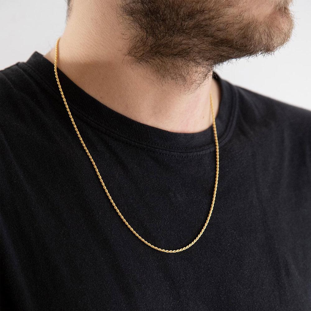  Rope necklace 040 shiny yellow gold plated silver Nove25 - NOVE25