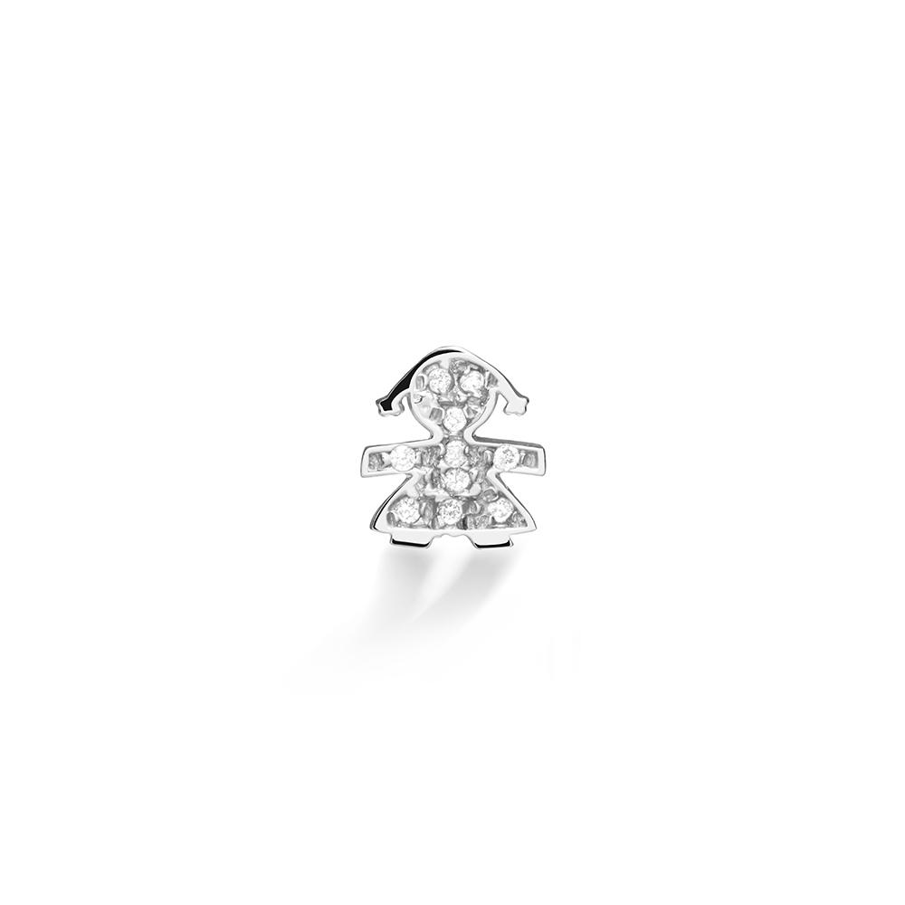 single earring  Precious girl white gold diamonds